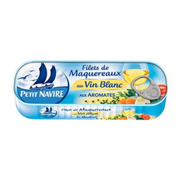 PETIT NAVIRE filet maquereaux vin blanc boîte 1/3