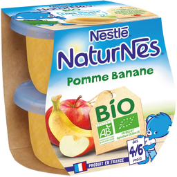 NATURNES Postre para bebé Manzana Plátano bio 2x115g