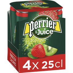 PERRIER Eau gazeuse Juice aromatisée fraise kiwi boîtes 4x25cl