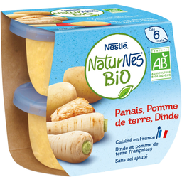 NATURNES Puré de Chirivía Patata Pavo bio 2 tarros de 190 g