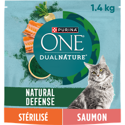 PURINA ONE Dual Nature Croquettes au saumon pour chat stérilisé 1.4kg