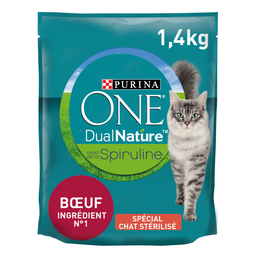 PURINA ONE Croquettes Pour Chat Adulte Stérilisé Boeuf Spiruline PURINA ONE