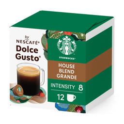 STARBUCKS Café Cápsulas Grande House Blend Intensidad 8 Compatible Dolce Gusto 12 cápsulas
