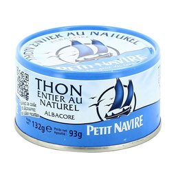 P'TIT NAVIRE Thon Entier au Naturel Albacore 132 g
