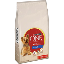 PURINA ONE croquettes chien au bœuf et riz adulte mini -10kg 7kg