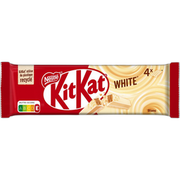 KITKAT KIT KAT Barres croustillantes enrobées de chocolat blanc 4 barres 166g