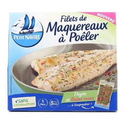 P'TIT NAVIRE Filets de Maquereaux à Poêler Thym et Baies Roses 120 g