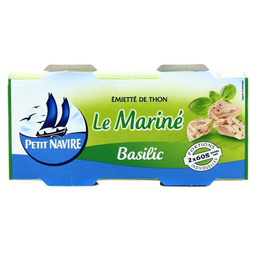 P'TIT NAVIRE Thon Marine Basilic 2x60g