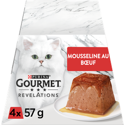 GOURMET Pâtée Pour Chat Adulte En Mousse Boeuf Nappée Sauce Revelations