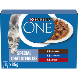 PURINA ONE Pâtée Pour Chat Stérilisé En Sauce Sardine Canard Boeuf Légumes One PURINA ONE