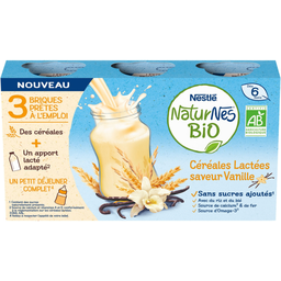 NATURNES Cereales para bebé lácteos sabor vainilla 3x250ml