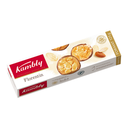 KAMBLY Florentin biscuit aux amandes effilées nappé de chocolat au lait 16 biscuits 125 g