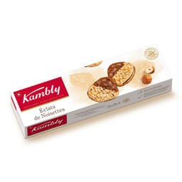 KAMBLY Eclats de noisettes biscuits fins meringués la crème et chocolat au lait Suisse 100 g