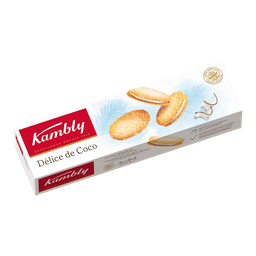KAMBLY Délice de coco biscuits fourrés la crème de noix 12 biscuits 80 g