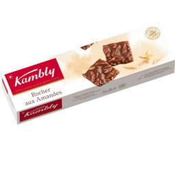 KAMBLY Rochers aux amandes nappés de chocolat au lait 80 g