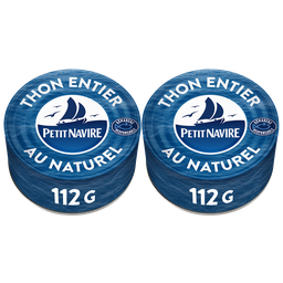 PETIT NAVIRE Thon au Naturel Démarche Responsable soit poids net egoutté 2x112 g