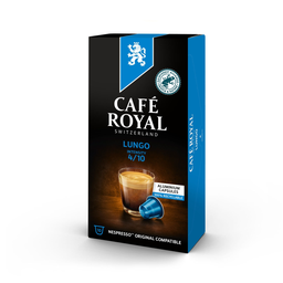 CAFE ROYAL Lungo Coffee Capsules Nespresso Compatible, box of 10 capsules
