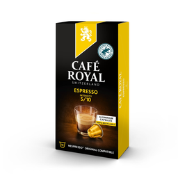 CAFE ROYAL Espresso Coffee Capsules Compatible with Nespresso, box of 10 capsules