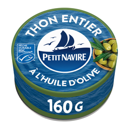 PETIT NAVIRE Thon entier l'huile d'olive vierge extra MSC 160 g