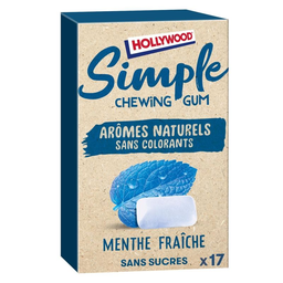 HOLLYWOOD Chewing-gum à la menthe fraîche sans sucres 22 g