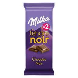 MILKA Chocolat tendre Noir - 2 tablettes de 85g