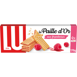 Paille D'Or Biscuits Gaufrettes Fourrées Aux Framboises 4 Sachets 170G