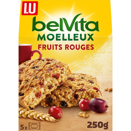 LU Biscuits petit déjeuner moelleux aux fruits rouges Belvita