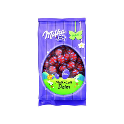 MILKA Ovos de chocolate de leite recheados com pedaços de Daim 500 g