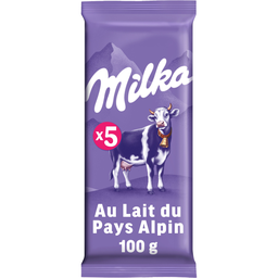 MILKA Chocolate de leite dos Alpes 5 x 100 g