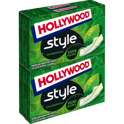 HOLLYWOOD Chicle Style Menta Verde 4x12 grageas 92 g