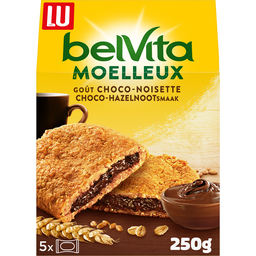 LU Biscuits petit déjeuner moelleux goût choco noisette Belvita