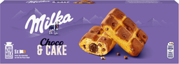 MILKA Cake & Choc pasteles rellenos de chocolate y pepitas de chocolate 175 g