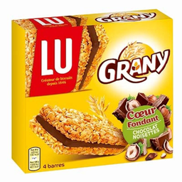 GRANY paquet barre coeur fondant chocolat/noisette 120g