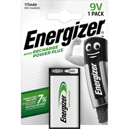 ENERGIZER Pila recargable Power Plus 9V 175 mAh, 1 unidad