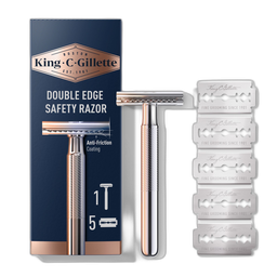 KING C GILLETTE Rasoir de sûreté double edge 1 rasoir + 5 lames