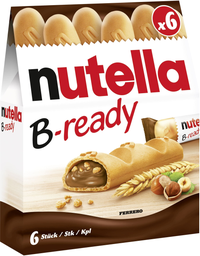 NUTELLA B-Ready Galletas barquillo rellenas 132g