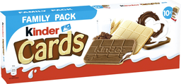 Kinder Cards Gaufrettes Fourrées Au Lait Et Au Cacao 10X2 Biscuits 256G