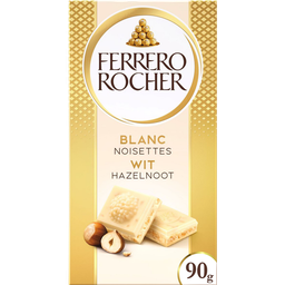 FERRERO ROCHER Tablette de chocolat blanc fourrée aux noisettes 1 pièce 90 g