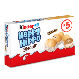 Kinder Happy Hippo Biscuits En Forme D'Hippopotame Fourrés Lait Et Noisettes 5 Biscuits 104G