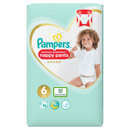 PAMPERS Pañales Premium Protection Talla 6, 15+ kg, paquete de 84 unidades