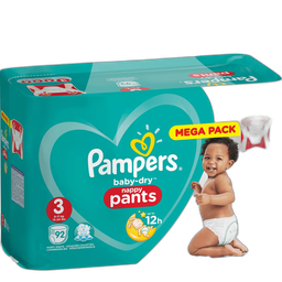 Pampers Baby-Dry Pants Culottes Taille 3 (6-11Kg) 92 Couches