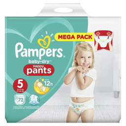PAMPERS Baby-Dry Pants Talla 5 (72 unidades)