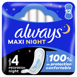 ALWAYS Maxi Night Compresas Higiénicas Noche Sin Alas 12 Compresas
