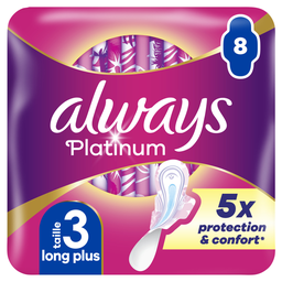 ALWAYS Compresas Higiénicas Platinium Noche con Alas Super 8 Compresas