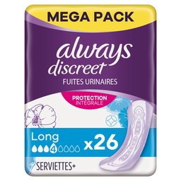 ALWAYS Compresa para Incontinencia Long DISCREET 26 unidades