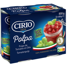 CIRIO Pulpe de tomates au basilic x2