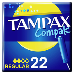 TAMPAX Tampones Compak Regular, caja de 22 unidades