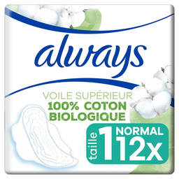 ALWAYS Compresa Higiénica Con Alas Cotton Protection Ultra Normal Talla 1, paquete de 12 compresas higiénicas