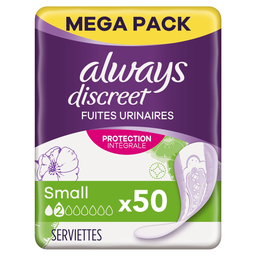 ALWAYS Compresas para Incontinencia Small DISCREET Protection Intégrale paquete de 50 unidades