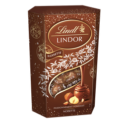 LINDT Cornet de boules Chocolat au lait noisette LINDOR - 200g